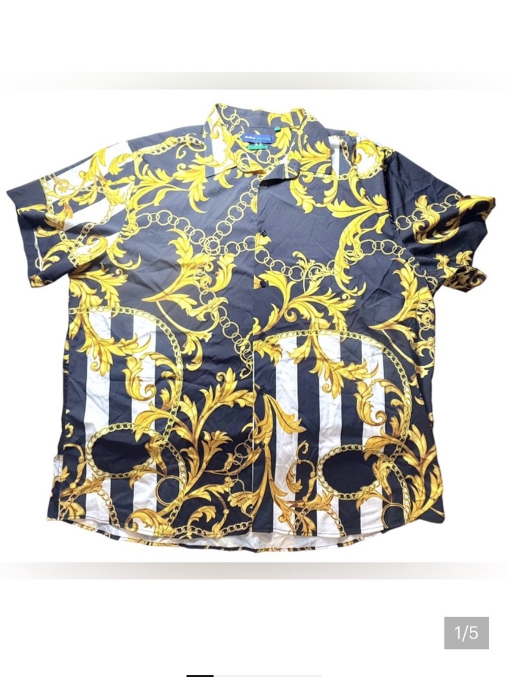 Suslo Couture baroque casual button down shirt Men’s size 3X | jh3